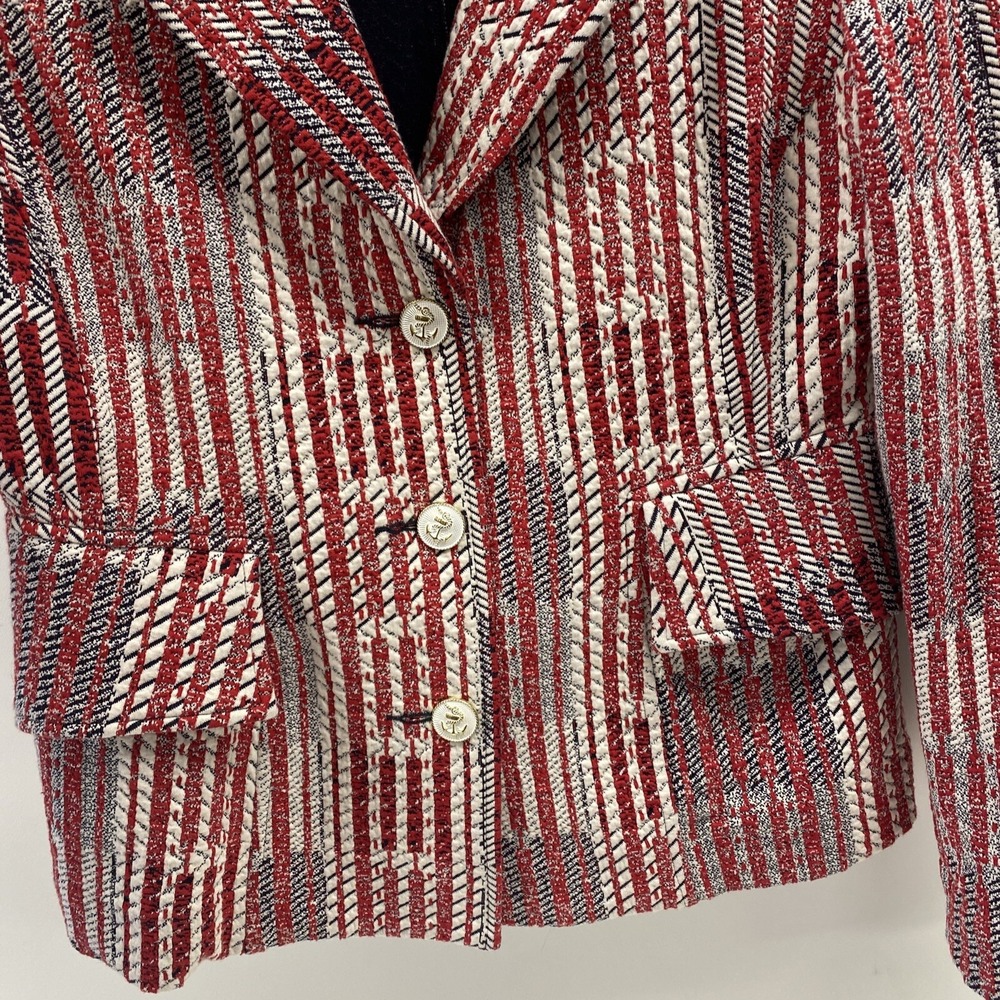 Cabi Womens Small Patchwork Blazer Red White Blue… - image 6
